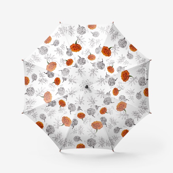 Зонт «паттерн с бархатцами»