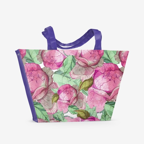 Пляжная сумка «Пионы розовые»