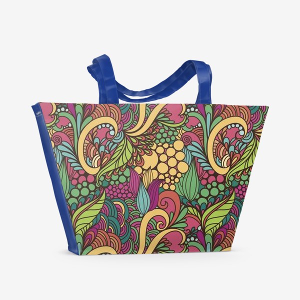 Пляжная сумка &laquo;Разноцветный позитивный узор&raquo;