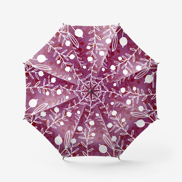 Зонт «Растительный узор с ягодами»