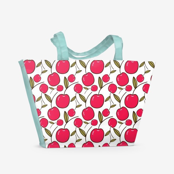 Пляжная сумка «Спелая вишня. Летний принт»
