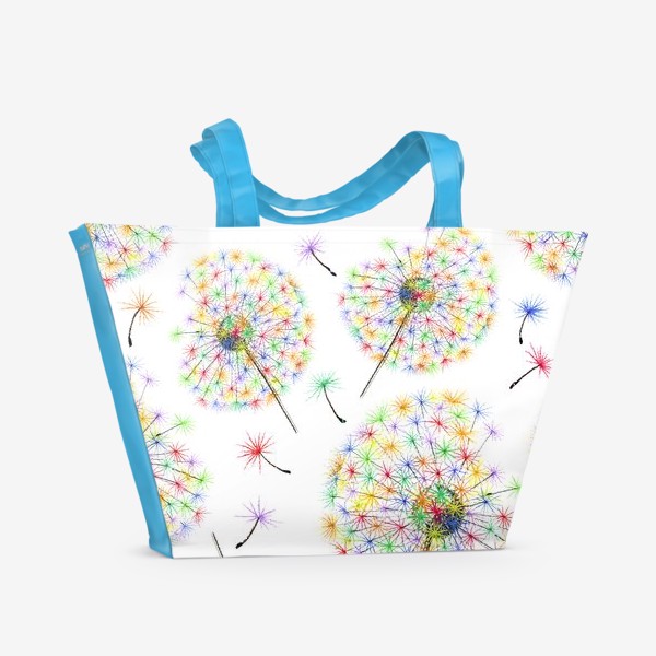 Пляжная сумка «Одуванчики-радуга»