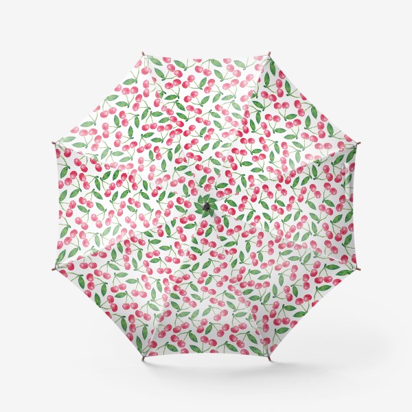 Зонт «Вишня, акварельный паттерн»