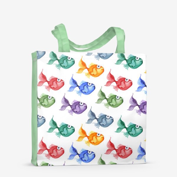 Сумка-шоппер «Акварель, Разноцветные рыбки.»