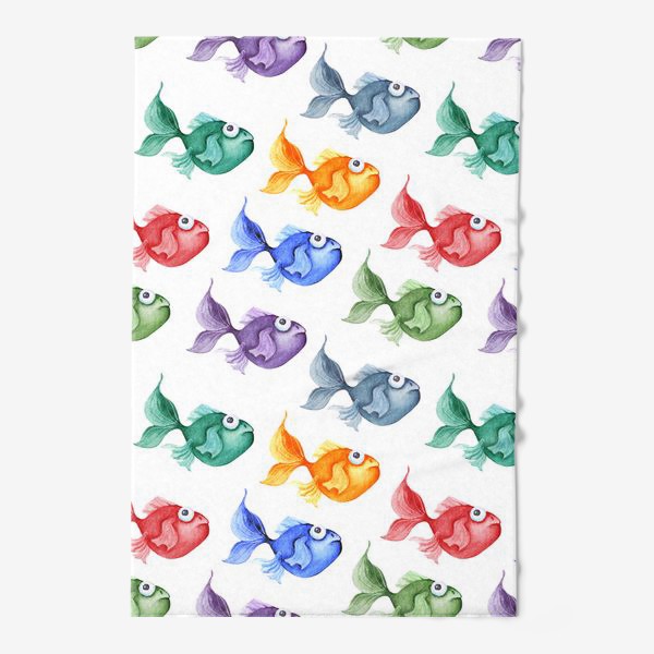 Полотенце «Акварель, Разноцветные рыбки.»