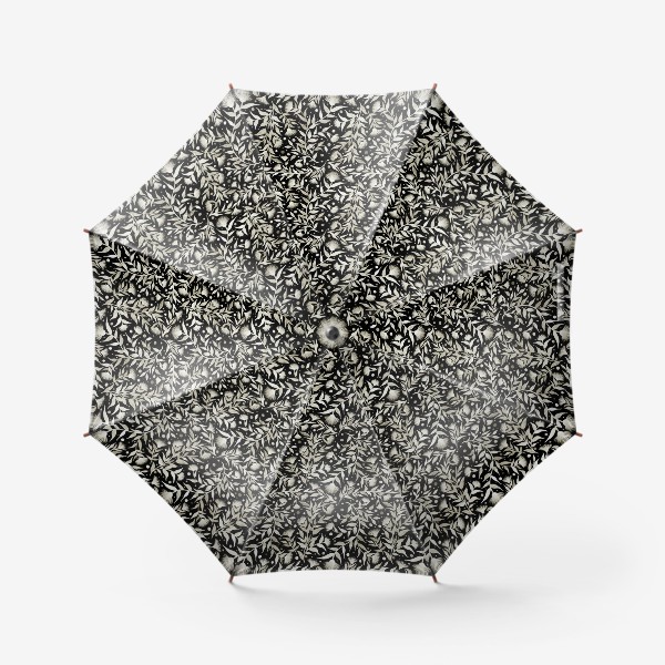 Зонт &laquo;Растительный черно-белый узор инверсия&raquo;