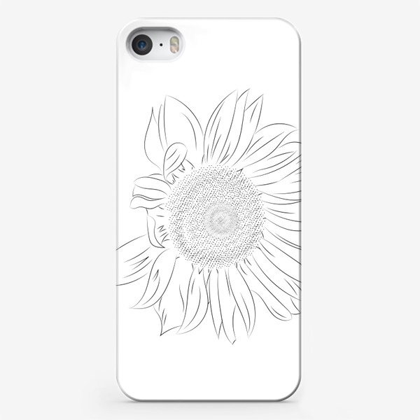 Чехол iPhone «Подсолнух. Монохромный ботанический скетч»