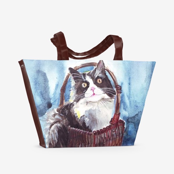 Пляжная сумка «Кот в корзине»