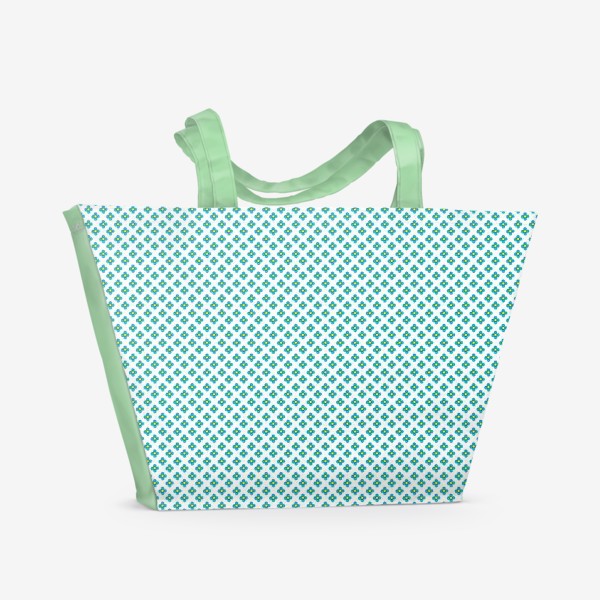 Пляжная сумка «Паттерн весёлые голубые цветочки»