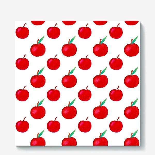 Холст «Паттерн яркие красные яблочки»