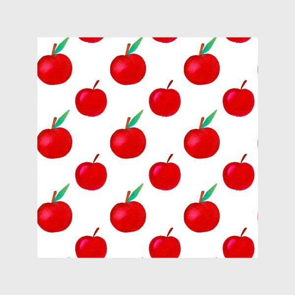 Шторы «Паттерн яркие красные яблочки»