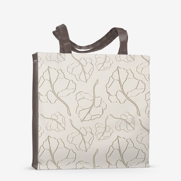 Сумка-шоппер «Stylish background with coltsfoot leaves.»