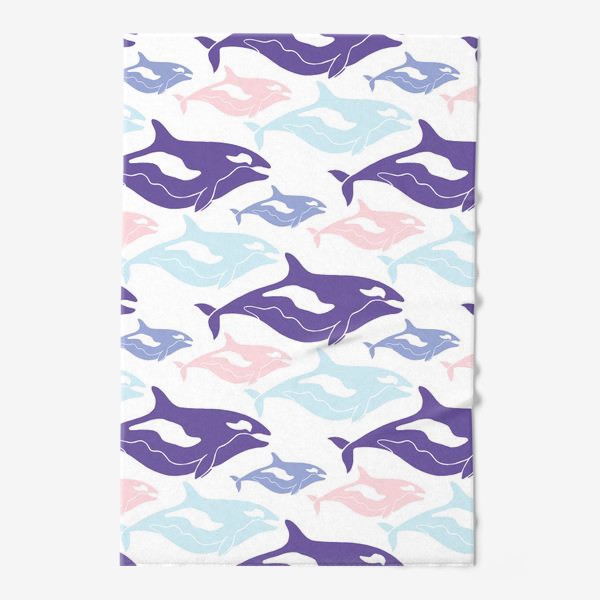 Полотенце «Милые киты в пастельных тонах»