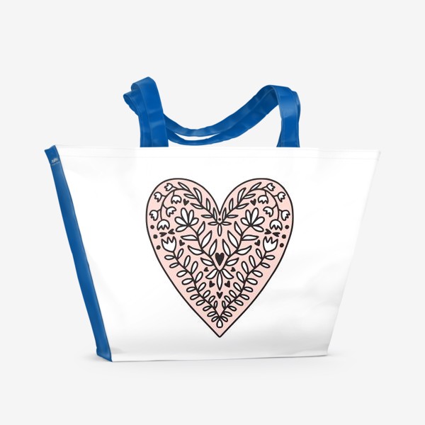 Пляжная сумка «Сердце в цветах»