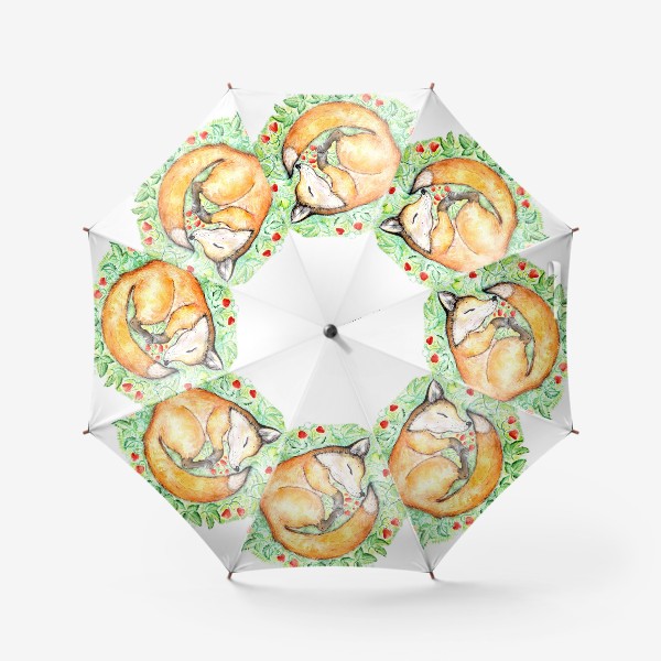 Зонт «Лиса в землянике»