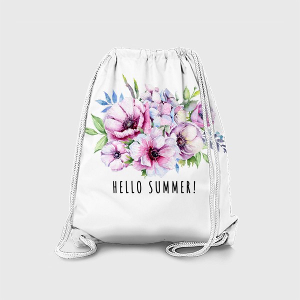 Рюкзак «Hello Summer ,  Анемоны, букет цветов»