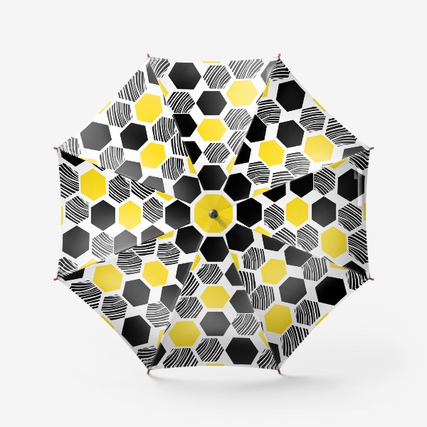 Зонт «Узор с сотами. Геометрические шестигранники»