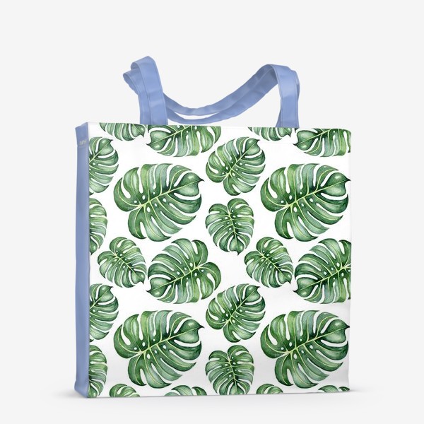 Сумка-шоппер «Тропические экзотические листья, монстера»