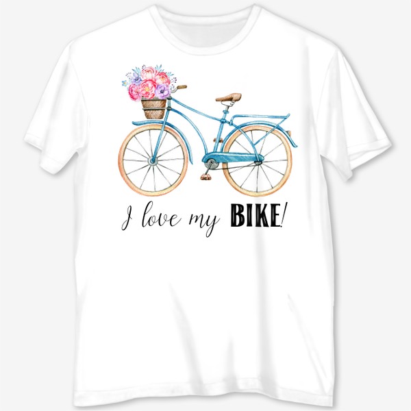 Футболка с полной запечаткой «I love my bike»