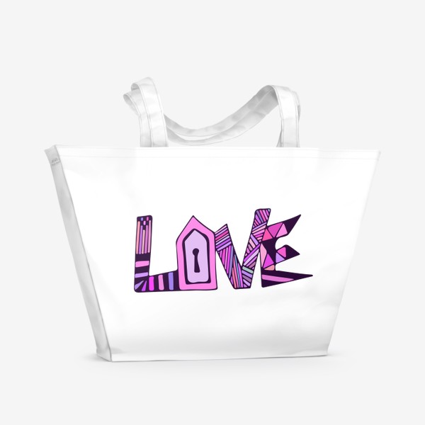 Пляжная сумка &laquo;Любовь. Love надпись&raquo;