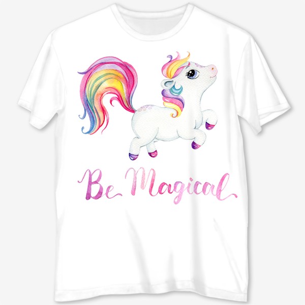 Футболка с полной запечаткой «Be Magical like unicorn»