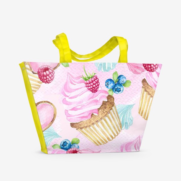 Пляжная сумка «Капкейки и сладости»