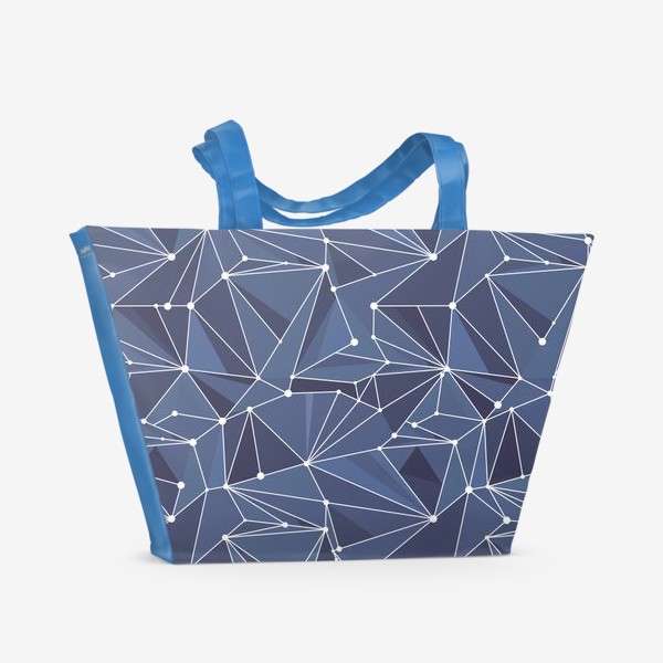 Пляжная сумка «Геометрическая абстракция в цвете индиго»