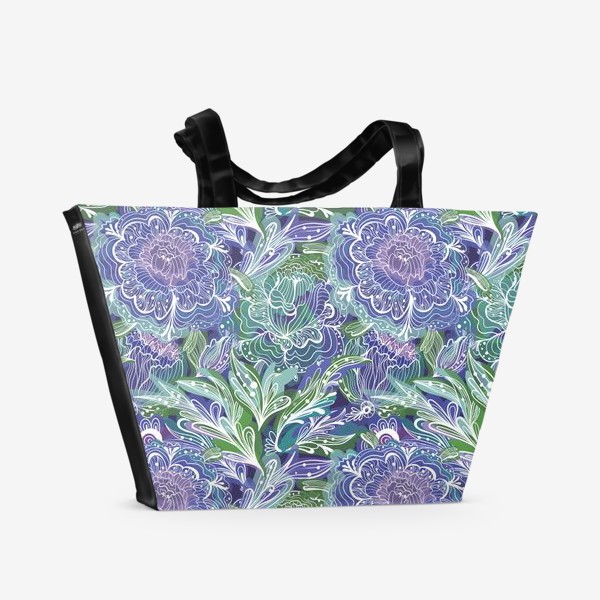 Пляжная сумка &laquo;Свежий летний цветочный орнамент&raquo;