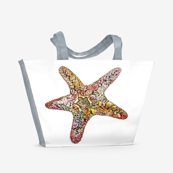 Пляжная сумка &laquo;Морская звезда с орнаментами&raquo;
