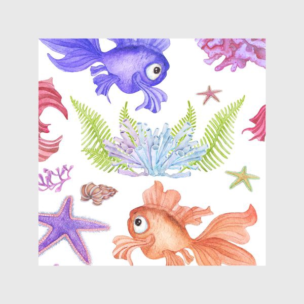 Скатерть «Бесшовный рисунок рыбки»