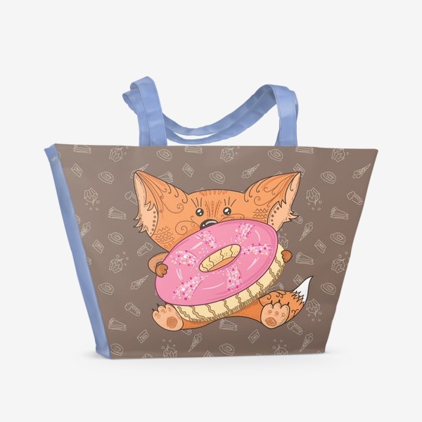 Пляжная сумка «Лисенок с пончиком»