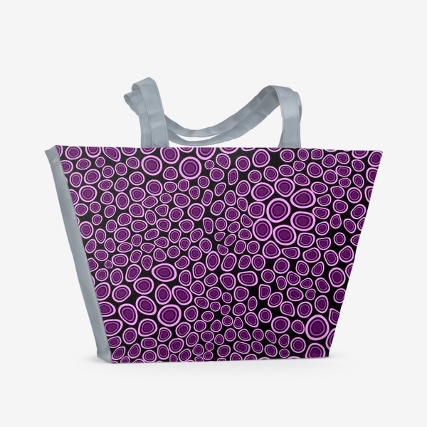 Пляжная сумка «Чёрно-пурпурный анималистический принт»