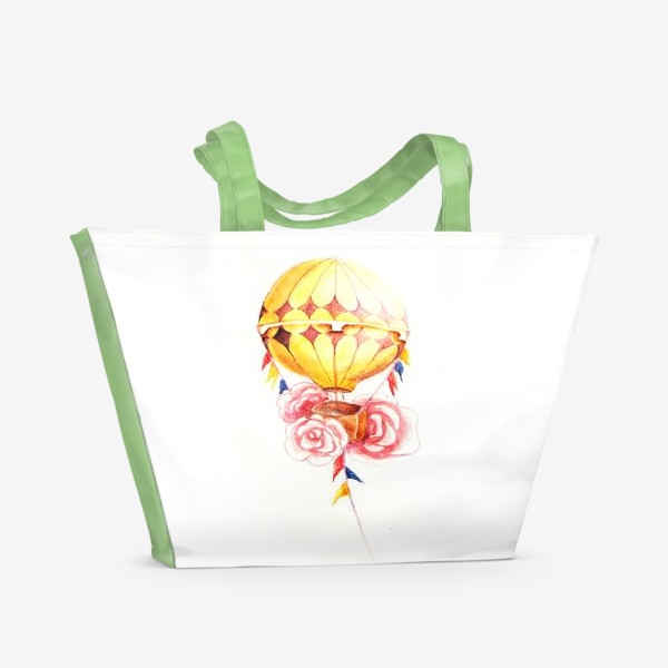 Пляжная сумка «Цветочный воздушный шар»