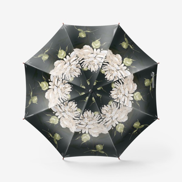 Зонт «пионы белые»
