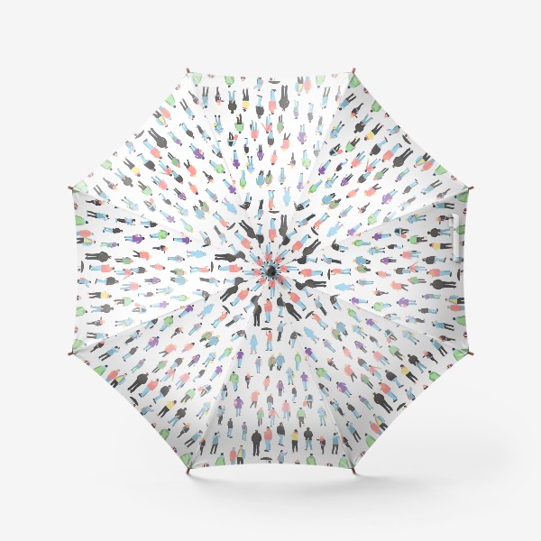 Зонт «толпа людей на белом фоне»
