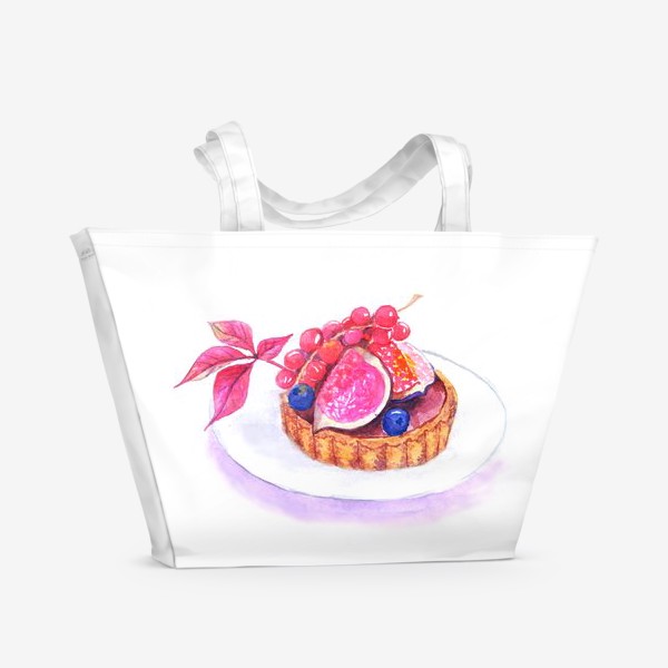 Пляжная сумка «Пирожное с ягодами и инжиром»