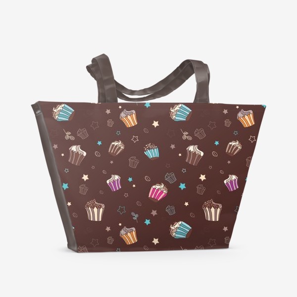 Пляжная сумка «Капкейки и звездочки»
