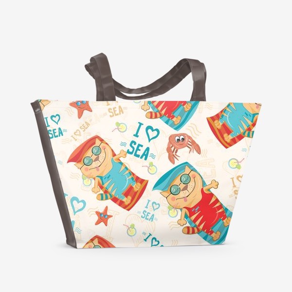 Пляжная сумка «Кот и море»