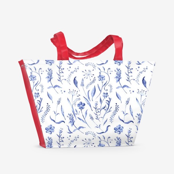Пляжная сумка &laquo;Индиго - синие полевые цветы&raquo;