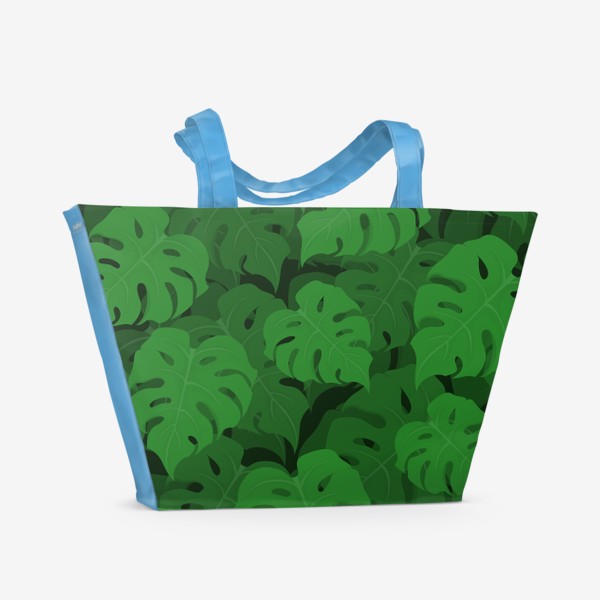 Пляжная сумка «Паттерн из листьев монстеры»