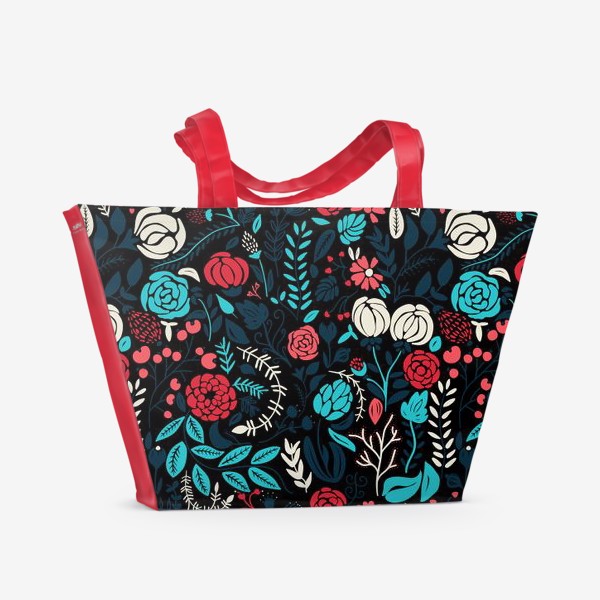 Пляжная сумка «Ночные цветы»