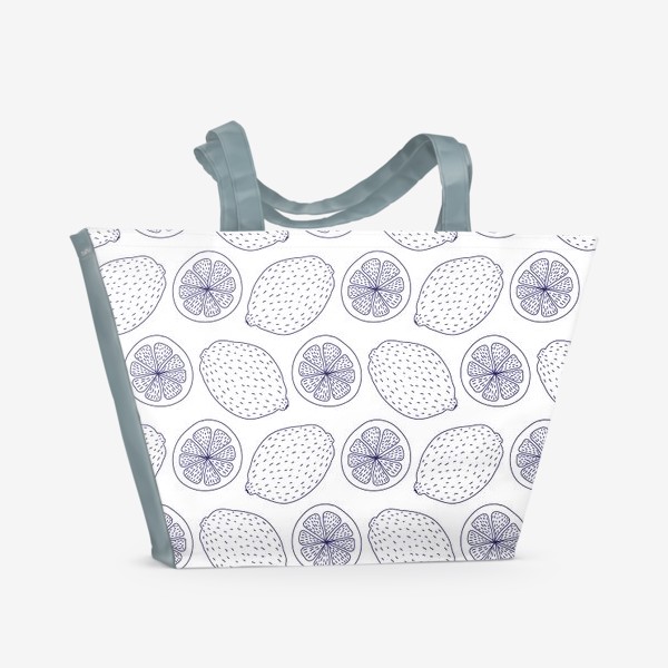Пляжная сумка «Лимоны винтажной кухни»
