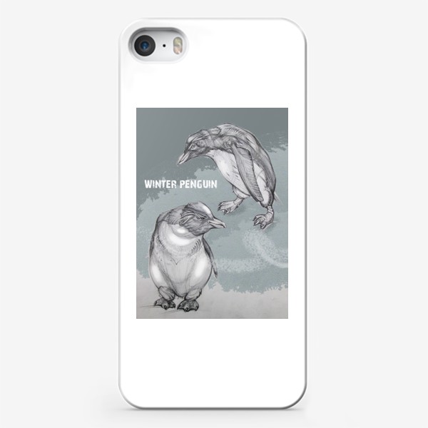 Чехол iPhone «Милые  пингвины»
