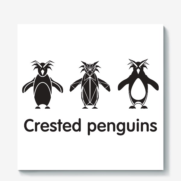 Холст «Хохлатые смешные пингвины»