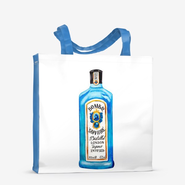 Сумка-шоппер «Синяя бутылка джина Бомбей Сапфир»