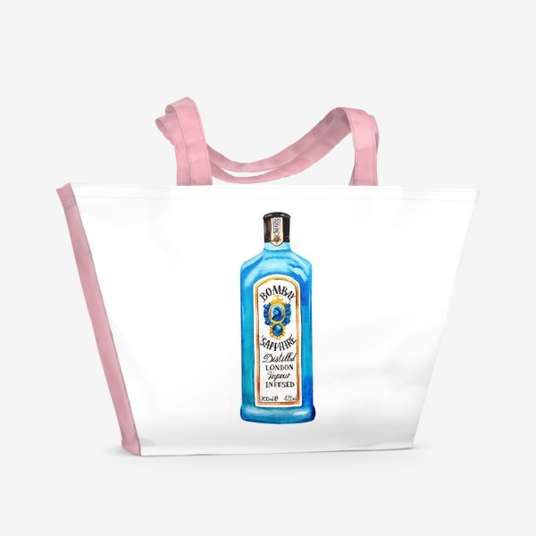 Пляжная сумка «Синяя бутылка джина Бомбей Сапфир»