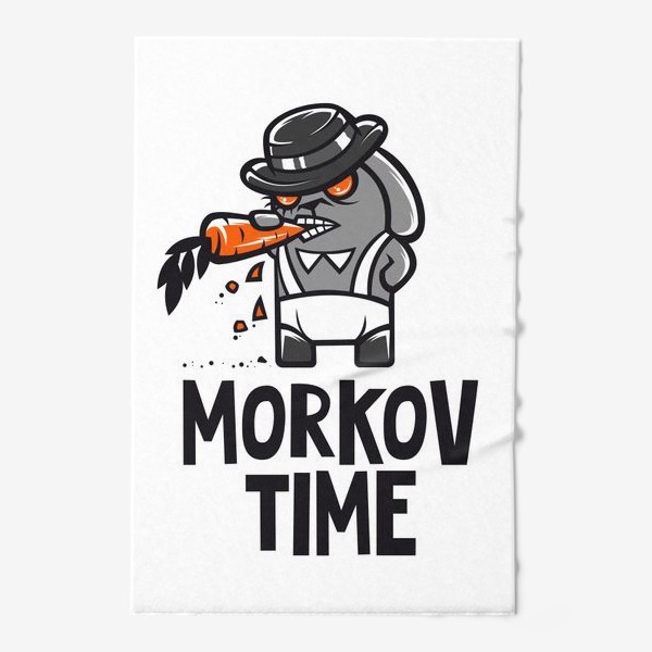 Полотенце ««Morkov Time»: отсылка «Заводному апельсину», кролик»