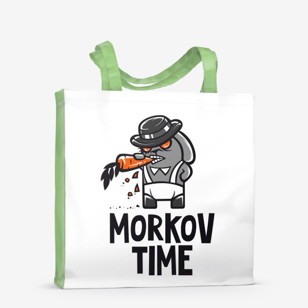 Сумка-шоппер ««Morkov Time»: отсылка «Заводному апельсину», кролик»