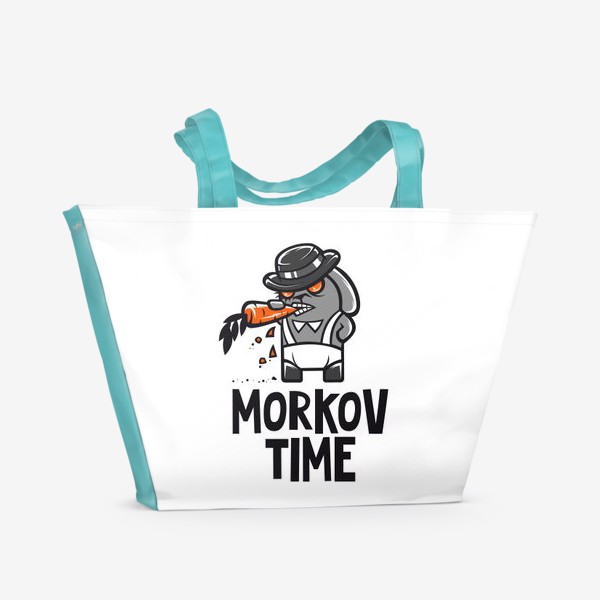 Пляжная сумка &laquo;«Morkov Time»: отсылка «Заводному апельсину», кролик&raquo;