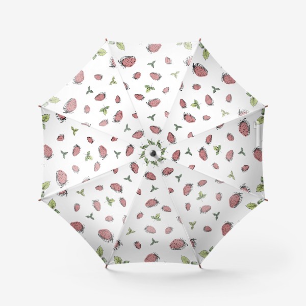 Зонт «Клубнички на белом»